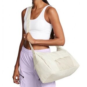 Under Armour Studio Crossbody Tote Cream Athletic Gym & Travel Bag Duffle Bag